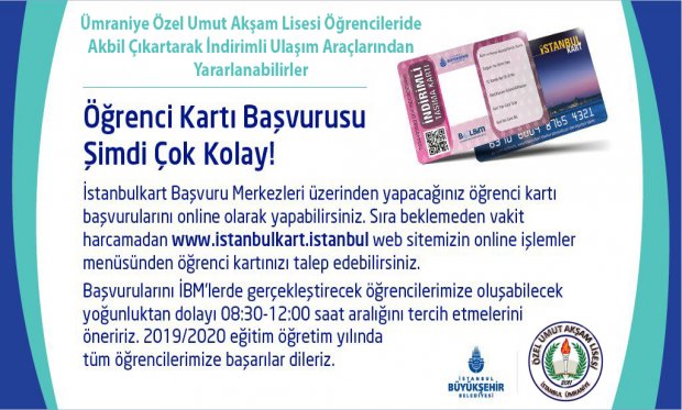 Özel Akşam Lisesi İndirimli Öğrenci Kartı